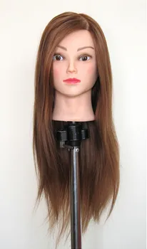 

New Arrival Female Training Wig Head With Golden Hair For Hairdressing Training Practice Model Head