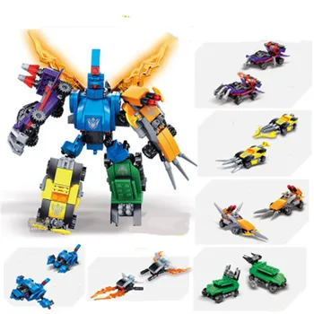 

6Pcs 6 in 1 Military Vehicle Bricks Building Blocks Robot Chariot Weapon Toys Kids Assembly Educational Gift For Children