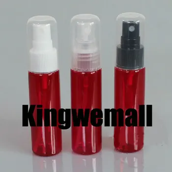 

300pcs/lot PET Small ATOMIZERS 30ml Perfume Spray Red Plastic Bottles with Full Cover For Cosmetic Packaging