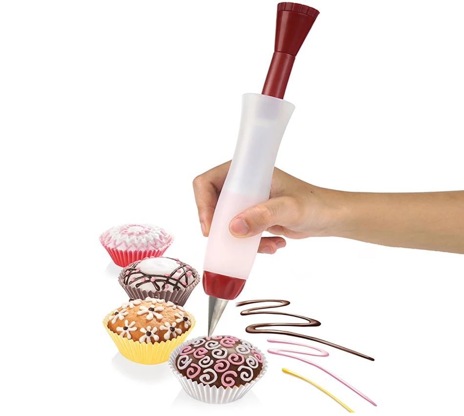 Silicone Chocolate Pen Nozzle Pastry Set Icing Piping Pen Fondant Cake