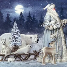 На заказ Алмазная картина eigen foto птица Санта-Клаус, медведь собака Мандала Алмазная картина Полная площадь/круглые фильмы для украшения дома