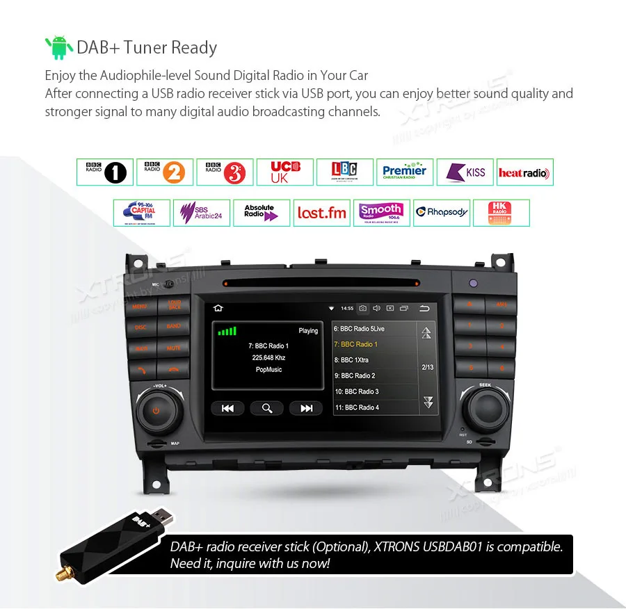 Flash Deal 7" Android 8.1 OS Car Multimedia DVD Navigation GPS Radio for Mercedes-Benz CLK-Class W209 2005-2006 & C-Class W203 2004-2007 19