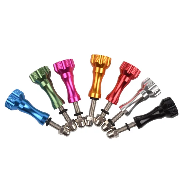 Aluminum Screw CNC Accessories Thumb Knob Stainless Bolt Nut Lone Short Screws Set 3pcs For Gopro Hero 5 4 3+ 3 6 Xiaomi Yi 4K