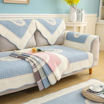 

1 Piece Sofa Covers Cotton Non-slip Couch Cover Sofa Towel Cushion Backrest Handrail Mat for Living Room Decor