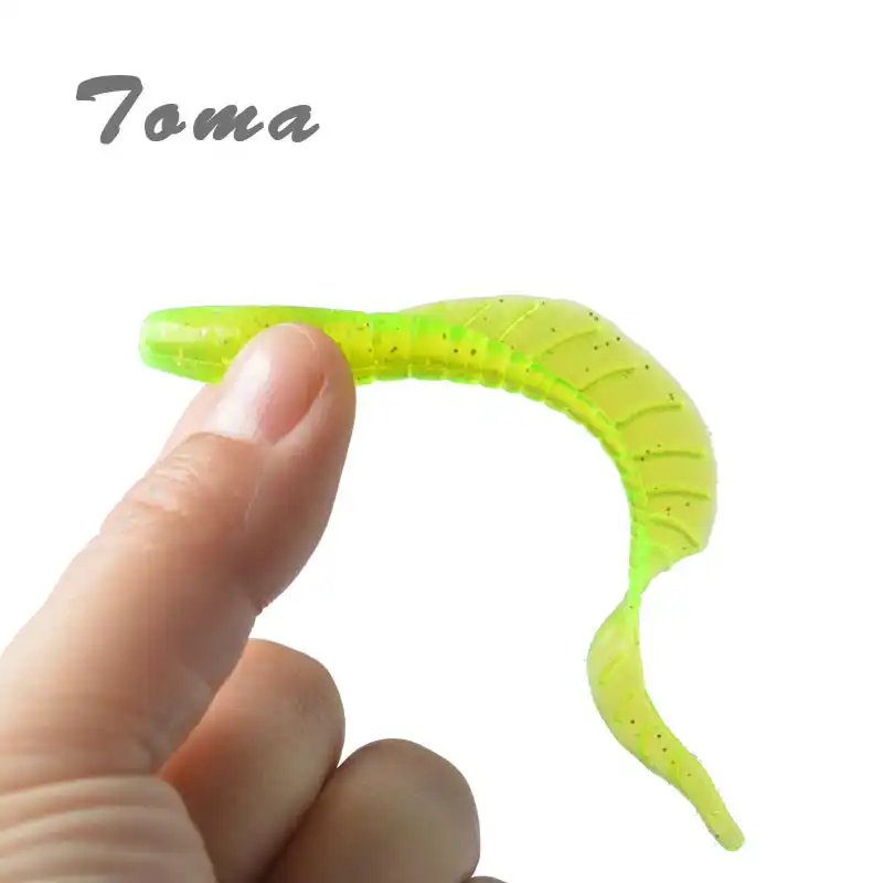 50PCS Useful Fishing Worm Bait Soft Plastic Lure Capuchin Maggot Single T Tails