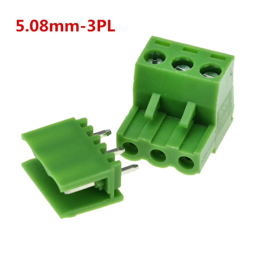5.08mm Pitch Connector Screw Terminal Block Pin Header and Socket 3Pin