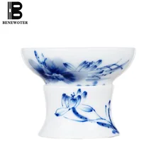 Цзиндэчжэнь Винтаж голубой и белый фарфор Лотос окрашенные кофейные чайные аксессуары фильтр для кофе посуда для напитков