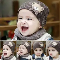 Унисекс Коричневый хлопковая шапка для новорожденных Детские для маленьких мальчиков/девочек Мягкие Кепки