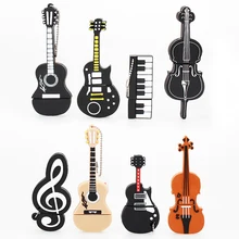 music Pendrive 128gb Pen Drive 64gb creative Cartoon Guitar Violin usb Flash drive Gift USB 2.0 usb memory stick Free Shipping
