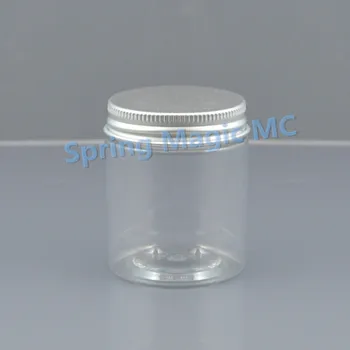 

50pcs 80g Transparent Plastic Cream Bottle with Gold silver aluminum Lid PET Cream Jars,Cosmetic containers,cosmetic packaging