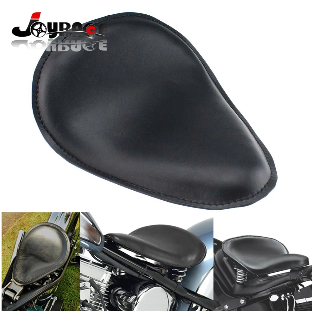 Black Synthetic Leather Solo Slim Seat For Harley ...