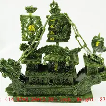 Разработанный китайский натуральный ручной резной Южно-тайваньский нефрит Дракон лодка