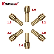 KINGGUARD 1.0/1.6//2.0/2.4/3.0/3.2mm 6 Pieces Mini Drill Brass Collet Chuck for Dremel Rotary Tool Including dremel accessories