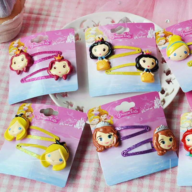 Hot Disney 10pcs/set Pretends Play Toys Frozen Elsa Princess Hair Clips Woman Girl's Adornment Party Birthday Gift For Girls