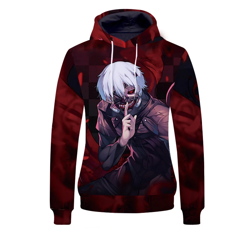 Fans Wear 2019 Unisex Hoodies for Fans Anime Tokyo Ghouls 3D Print Pullover Sweatshirts Tokyo Ghoul Harajuku Hip Hop Men Women
