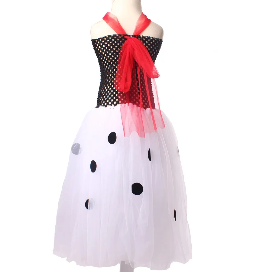 Платье-пачка для девочек в стиле королевы далматиня с повязкой на голову; Детский костюм для фотосессии на Хеллоуин; Детские вечерние фатиновые платья; TS108