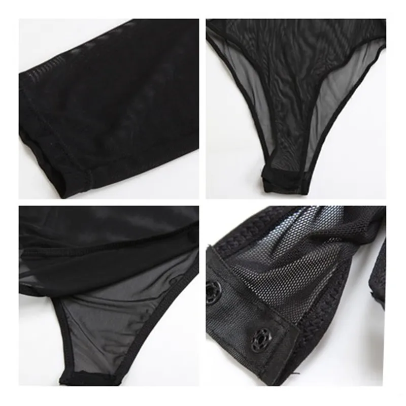 Liva فتاة مثير نادي حللا ارتداءها النساء شبكة ارتداءها السروال القصير ثوب بودي كون الخريف طويلة الأكمام شير س الرقبة داخلية