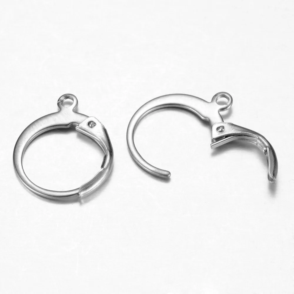 PandaHall 20pcs 304 Stainless Steel Leverback Earring Findings Metal