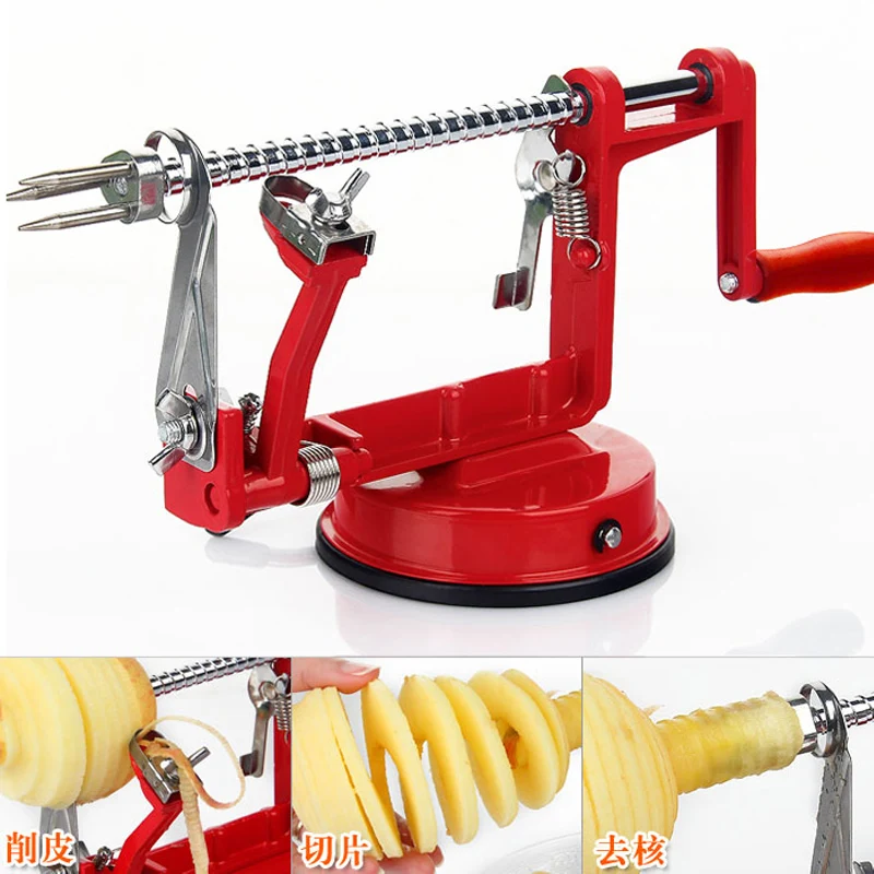 

1Set 3in1 fruit tools Apple Slinky Machine Peeler Fruit Cutter Slicer Kitchenware Apple peeling machine(00153)
