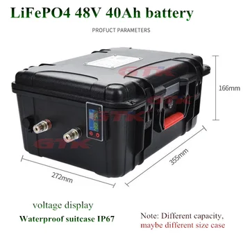 

Waterproof 48v 40Ah Lifepo4 battery Lithium iron phosphate battery Electric Bike scooter bike power motor with BMS + 10A Charger