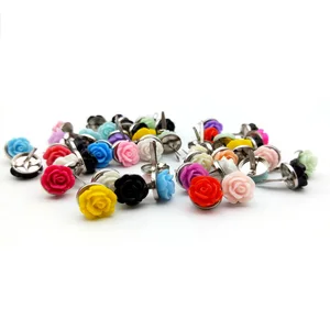 30 шт. Новый дизайн красочные цветы металлические штифтики для скрапбукинга декор украшение застежка Brads Diy Фотоальбом товары для рукоделия - изображение