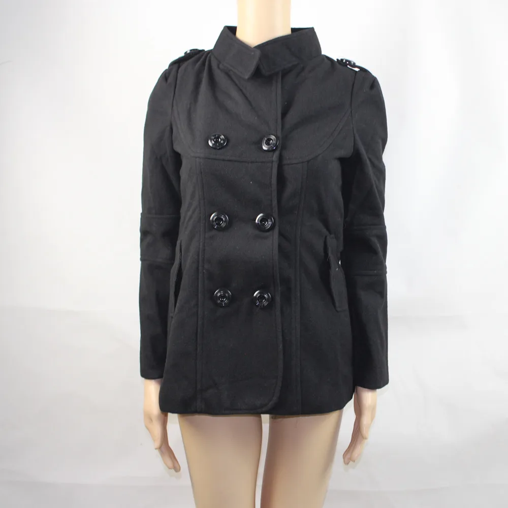Женское шерстяное пальто Высокое качество зимняя куртка Для женщин Тонкий шерстяной короткие кашемировые пальто кардиган, куртки элегантная смесь Z027 - Цвет: black