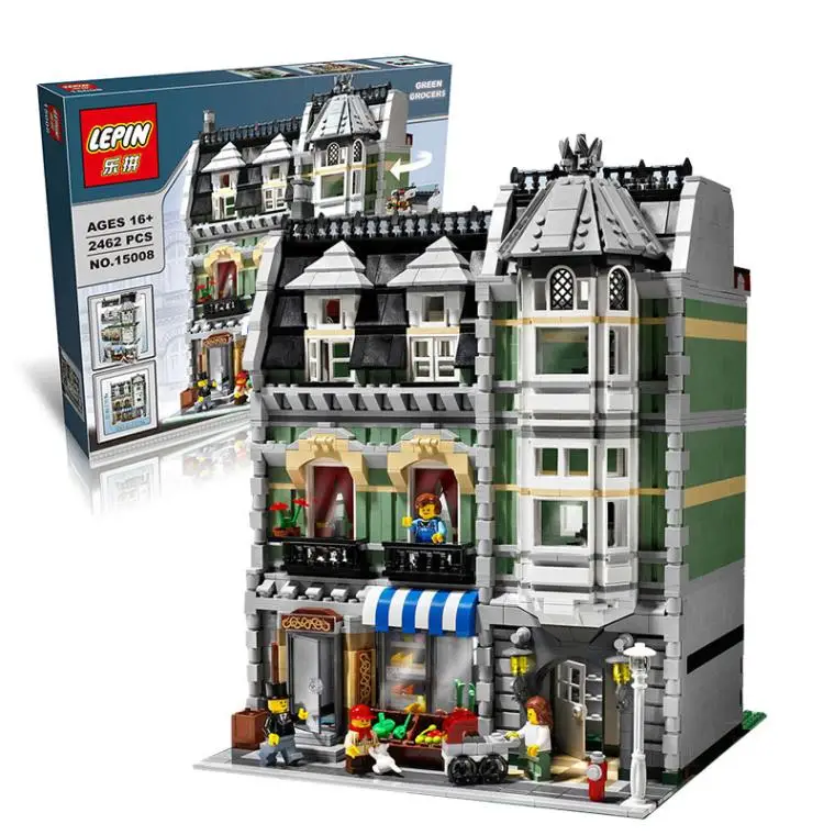 

CX 15008 2462Pcs Model building kits Compatible with Lego 10185 City Street Green Grocer 3D Bricks figure toys for children