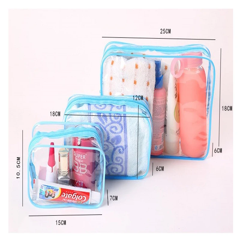 

3PCS/Set Transparent Makeup Bags PVC Cosmetic Bags Waterproof Travel Wash Organizer Toiletry Bag For Women Girls Titelansicht in