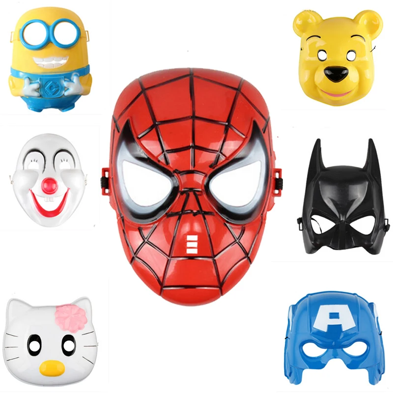 

Luminous LED Mask Cosplay Cartoon Mask Toy Spider Man Batman Pacifier Captain America Mask The Hulk Plastic Mask Children Kids