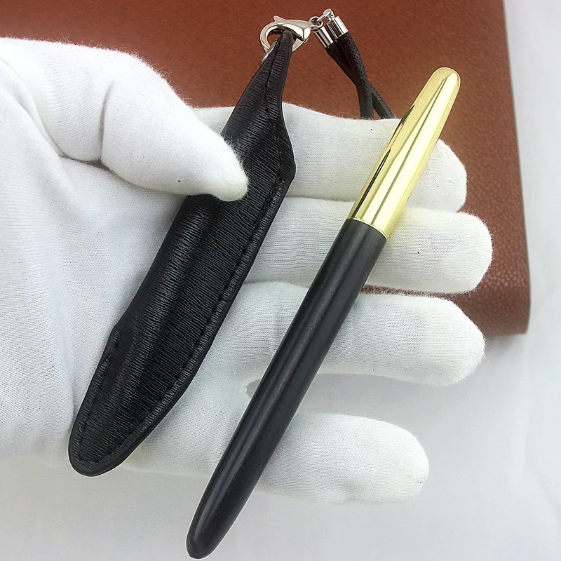 Роскошная портативная мини деревянная авторучка, дорожная чернильная ручка Иридиум 0,5/1,0 перо, модный подарочный набор, кожаный пенал