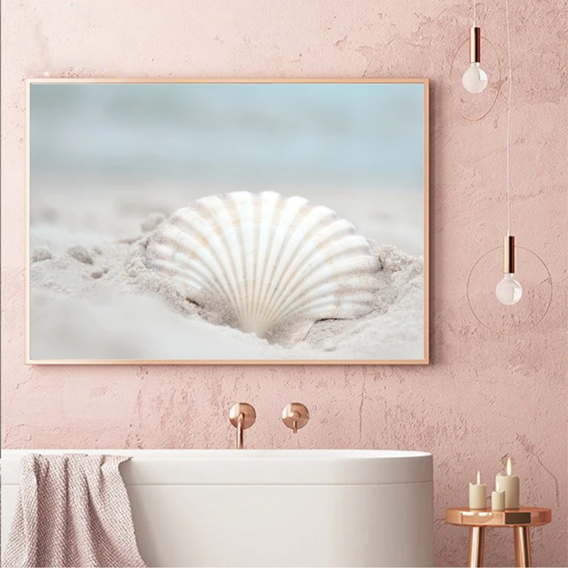 Seashell Photography Canvas Art Picture Bathroom Decor