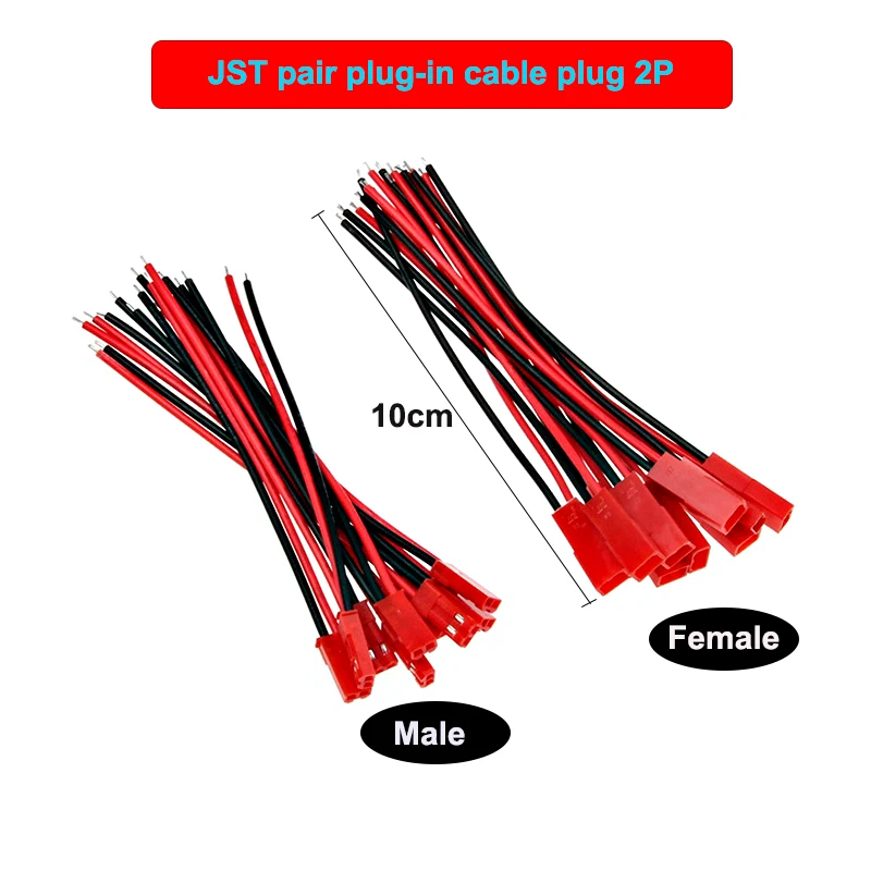 10/наборами по 2 пары 100/150 мм мужской и женский разъем JST разъем кабель для RC BEC Батарея вертолет DIY FPV Дрон 2 Pin разъемы и клеммы для проводов