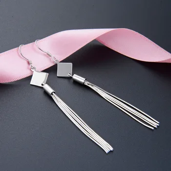 

Personality Earrings Accessories S925 Sterling Silver Long Earrings Earrings Ladies Wild Simple Foreign Trade Jewelry