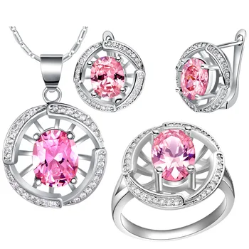 

Pendant necklace Earrings ring NEW set of 925 sets of sterling custom high-end high-end luxury jewelry sets