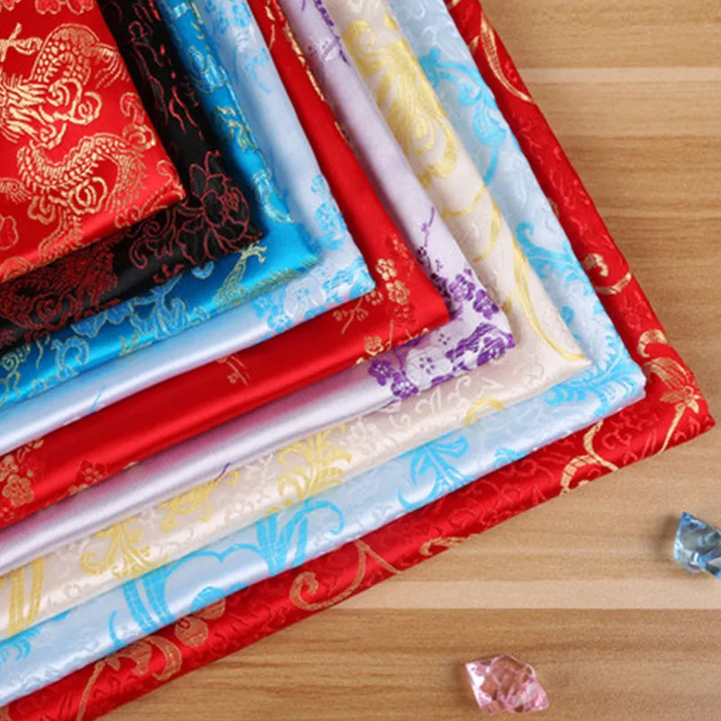 1 шт. 50 см* 90 см Толстая китайская парча атласная ткань свадебная атласная ткань для шитья и украшения