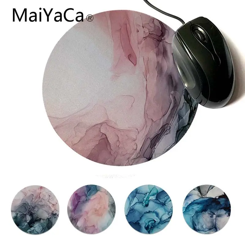 

MaiYaCa Grey Flowing Abstract Gamer Speed Mice Retail Small Rubber Mousepad Custom Design Gaming Computer Round Mouse pads