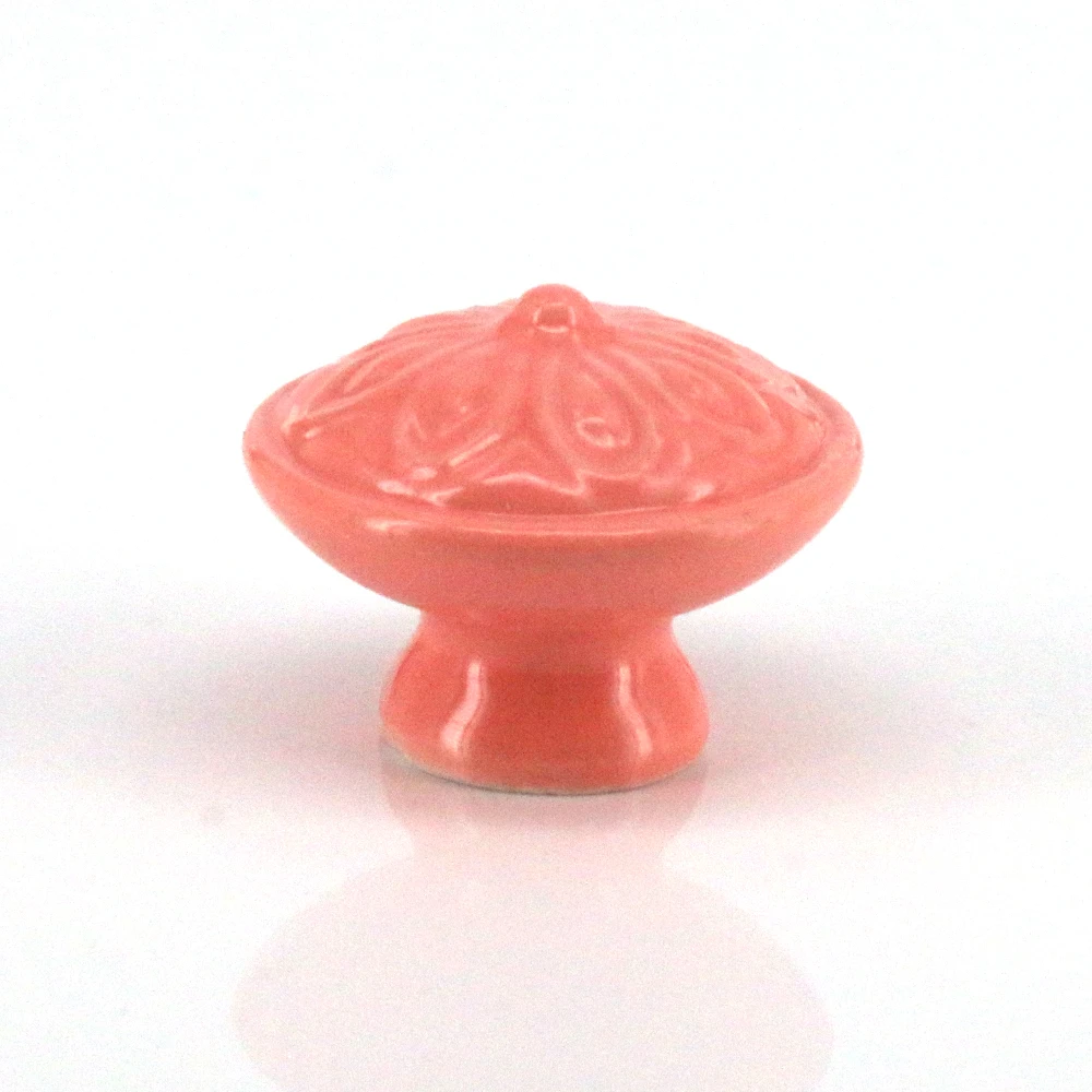 10x 38mm Cute Pink Ceramic Kitchen Knobs Solid Dresser Pulls