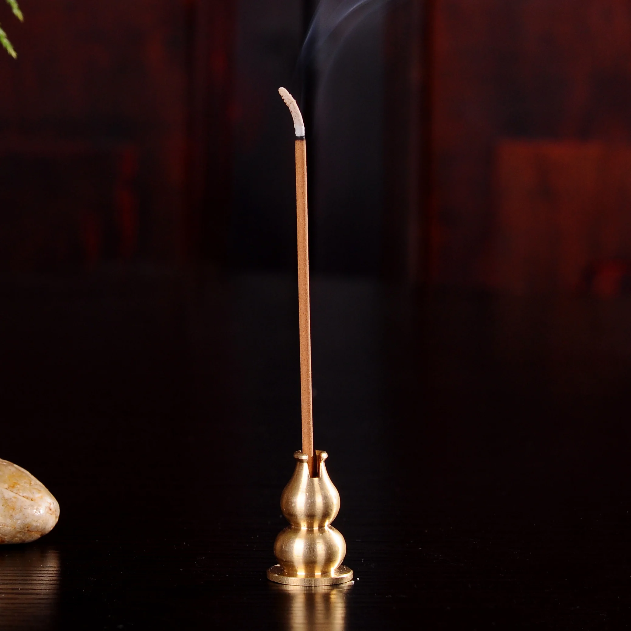 Dropshipping Copper Brass Gourd Incense Sticks Incense Burner Holder Censer Stand Plate Home