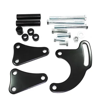 

For Chevy SBC Black Anodized Power Steering Long Water Pump Bracket LWP 58-79 impala caprice bel air all monte carlo through 85