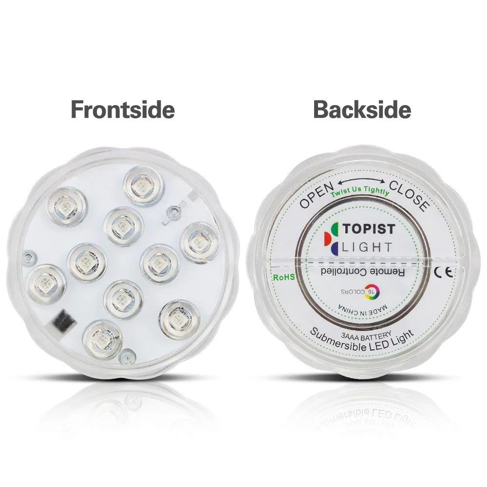 Operado a Pilhas de Controle Remoto sem Fio Luzes para Banheira de Hidromassagem Ip68 à Prova Lâmpada Subaquática Água Multi Cor 10-led Lagoa Piscina 4 pc Dip68 7 4 pc lâmpada subaquática ip68 à prova dip68 água multi cor operado a pilhas de controle remoto sem fio 10 led luzes para banheira de hidromassagem
