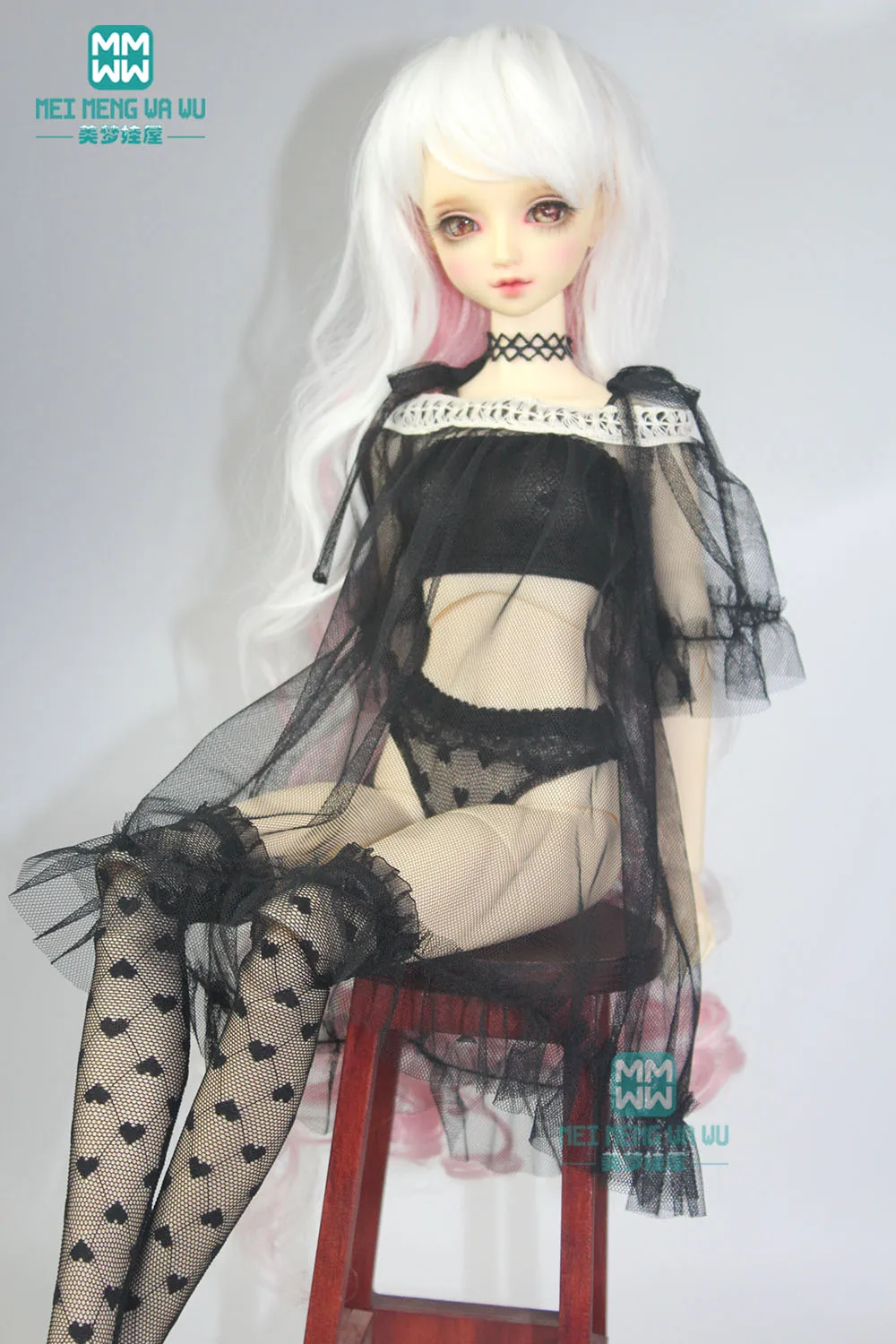 Мода BJD одежда длинные чулки нижнее белье платье для 1/3 BJD кукла аксессуары черный, белый