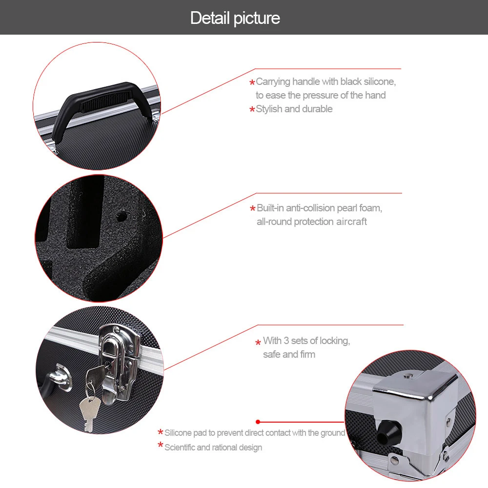 Outdoor Protective Aluminium Case Hard Shell Professional Carrying Case For DJI Phantom 4 Quadcopter