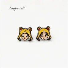 W5313 анимации в морском стиле, женские серьги в виде Луны, с украшением в виде кристаллов Tsuking Усаги принцесса серьги "Серенити" Аниме косплей ювелирные изделия