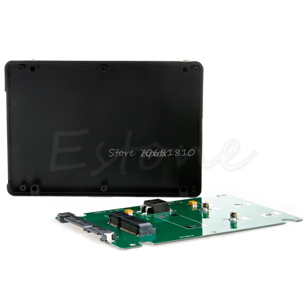 Черный Мини pcie PCI-E mSATA SSD до 2," SATA3 конвертер адаптер Карточка SSD чехол и Прямая поставка