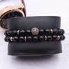 2pc/sets8mm pulsera de piedra Natural de los hombres Micro Pave CZ 10 Bola de Disco mm encantos pulseras para Mujeres Hombres joyería viking bijoux ► Foto 3/6