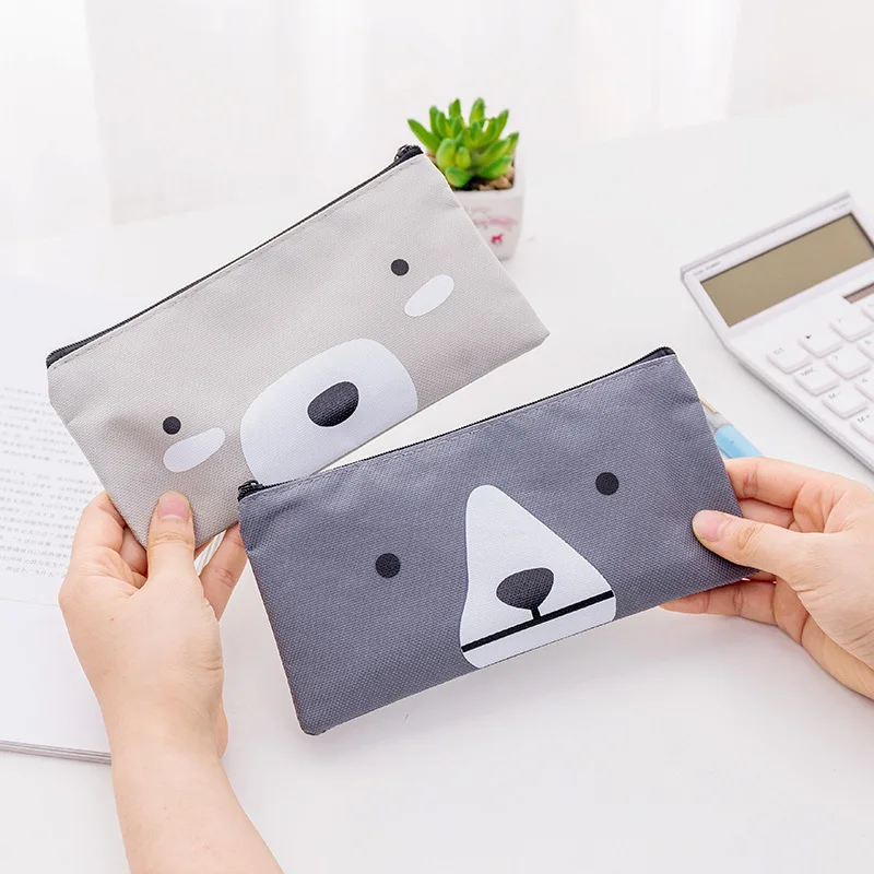 

Coloffice Creative Cartoon Canvas Pencil Bag High Quality Oxford Cloth Simple Student Stationery Bag For Kids School Supplies