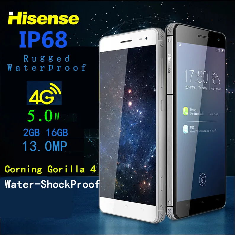 Waterproof CellPhone 4G lte IP67 Octa core thin Hisense