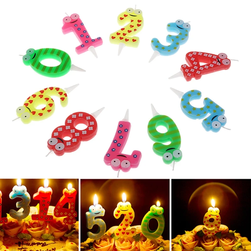 

Party Supply Cartoon Number Candles Happy Birthday Cake Topper Cute Decoration-P101