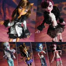 Beautiful Original Casual Clothes Fashion Denim Suits Dresses For Monster Dolls Mixed Styles Clothing Dress Set