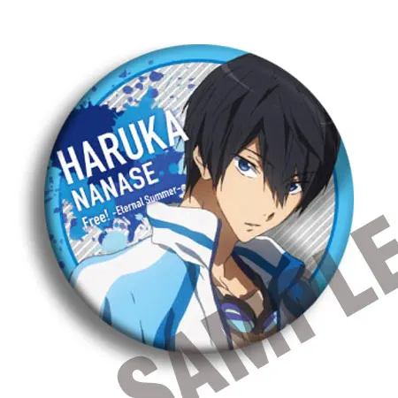 Аниме значки 58 мм бесплатно! Iwatobi swim Club Nanase Haruka Bagdes брошь